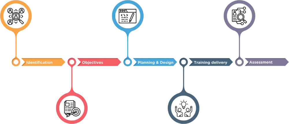 infographic on steps of Training and Development Process